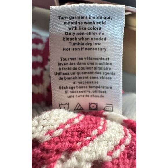 Spiritual Gangster Sz M Pink White Open Knit Stripe Sweater Coastal Preppy Chic - Picture 7 of 8